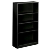 Hon Steel Bookcases-4 Shelf Metal Bookcase, 34-12Wx12-58Dx59H, Black