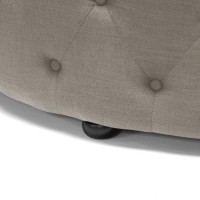 Baxton Studio Cardiff Beige Linen Modern Tufted Ottoman