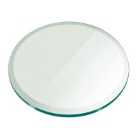 14 Inch Round Glass Table Top 1/2 Thick Tempered Beveled Edge By Fab Glass And Mirror