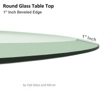 14 Inch Round Glass Table Top 1/2 Thick Tempered Beveled Edge By Fab Glass And Mirror