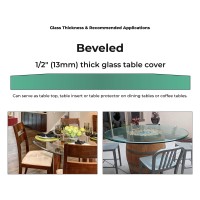 14 Inch Round Glass Table Top 1/2 Thick Tempered Beveled Edge By Fab Glass And Mirror