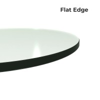 Fab Glass And Mirror 28 Inch Round 1/4 Inch Thick Flat Polish Tempered Glass Table Top, Clear