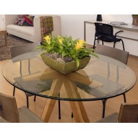 30 Inch Round Glass Table Top 3/4 Thick Tempered Beveled Edge By Fab Glass And Mirror