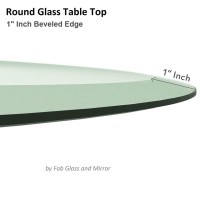 34 Inch Round Glass Table Top 1/2 Thick Tempered Beveled Edge By Fab Glass And Mirror