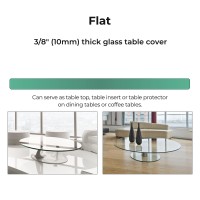 Fab Glass And Mirror 34 Inch Round 3/8 Thick Tempered Flat Polish Edge Glass Table Top, Clear