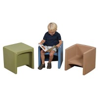 Childrens Factory Cube Chair For Kids, Flexible Seating Classroom Furniture For Daycareplayroomhomeschool, Indooroutdoor Toddler Chair, Fern (Cf910-014)