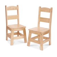 Melissa & Doug Wooden Chairs, Set Of 2 - Blonde Furniture For Playroom - Kids Wooden Chairs, Childrens Wooden Playroom Furniture