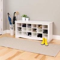 Prepac White Shoe Storage Cubbie Bench