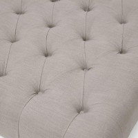 Baxton Studio Keswick Linen Modern Tufted Ottoman, Beige