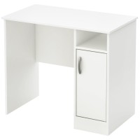 South Shore Small Computer Desk With Door, Pure White