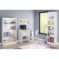 South Shore Small Computer Desk With Door, Pure White