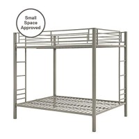 Dhp Full Over Full Bunk Bed For Kids, Metal Frame With Ladder (Silver)