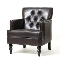 Christopher Knight Home Malone Leather Club Chair, Brown 28D X 295W X 335H Inch