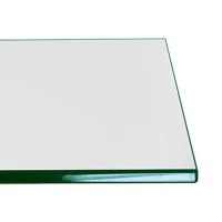 Troysys 1/4 Thick Flat Polished Tempered Glass Table Top, Square, 42 L