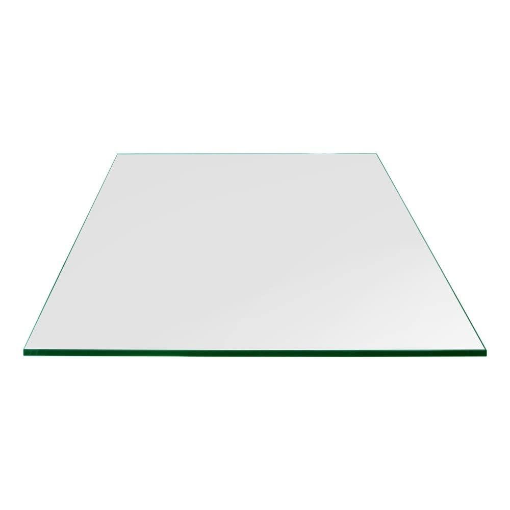 36 Inch Square Glass Table Top - Tempered - 14 Inch Thick- Flat Polished - Eased Corners
