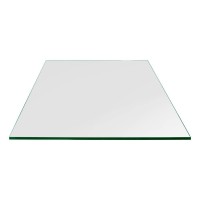 36 Inch Square Glass Table Top - Tempered - 14 Inch Thick- Flat Polished - Eased Corners