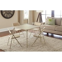 Cosco 5-Piece Folding Table And Chair Set, Tan