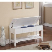 Roundhill Furniture Quality Solid Wood Shoe Bench With Storage, White