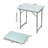 Outsunny 23 Folding Camping Table With Height Adjustability, Lightweight Portable Table With Carry Handle, Outdoor Folding Table Camping Accessories