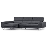 Zuri Furniture Grey Trago Fabric Sectional Sofa - Left Chaise