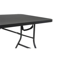 Coscoproducts Deluxe 6 Foot X 30 Inch Fold-In-Half Blow Molded Folding Table, Black