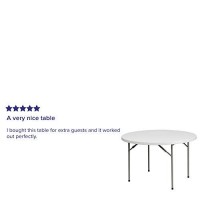 Flash Furniture Kathryn 4-Foot Round Granite White Plastic Folding Table