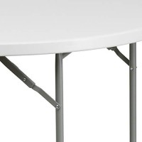 Flash Furniture Kathryn 4-Foot Round Granite White Plastic Folding Table