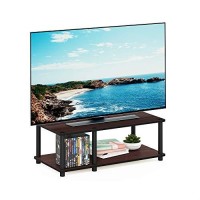 Furinno Just No Tools Dark Cherry Mid Television Stand With Black Tube
