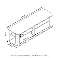 Furinno Nelly Entertainment Center Tv Stand, Short 43.3(W) X13.4(H) X13.1(D), Dark Brown