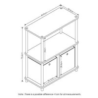 Furinno Go Green 3-Tier Multipurpose Storage Shelf With Bins, Dark Cherryblack