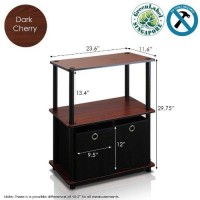 Furinno Go Green 3-Tier Multipurpose Storage Shelf With Bins, Dark Cherryblack