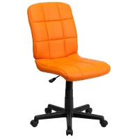 Flash Furniture Clayton Mid-Back Orange Quilted Vinyl Swivel Task Office Chair