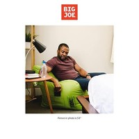 Big Joe Dorm Bean Bag Chair With Drink Holder And Pocket, Spicy Lime Smartmax, Durable Polyester Nylon Blend, 3 Feet