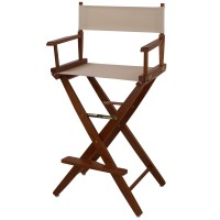 American Trails Extra-Wide Premium 30 Director'S Chair Mission Oak Frame Natural Canvas, Bar Height