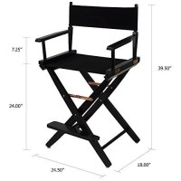 American Trails Extra-Wide Premium 24 Director'S Chair Black Frame With Black Canvas, Counter Height