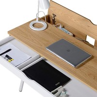 Techni Mobili Modern Multi Computer Desk With Storage, 30 X 217 X 453, Pine