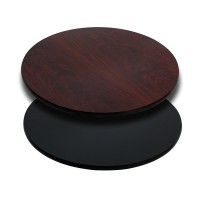 Flash Furniture Glenbrook 30'' Round Table Top With Black Or Mahogany Reversible Laminate Top