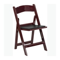 Flash Furniture Hercules Series Folding Chair - Red Mahogany Resin - 4 Pack 1000Lb Weight Capacity Comfortable Event Chair - Light Weight Folding Chair