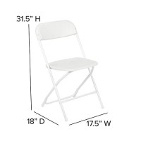 Flash Furniture Hercules Plastic Folding Chair - White (10 Pack) | Lightweight, Durable, And Comfortable Event Chair | 650Lb Weight Capacity