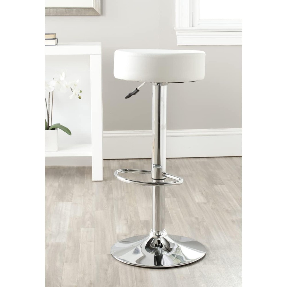 Safavieh Home Collection Jude White Adjustable Swivel Gas Lift 256-315-Inch Bar Stool