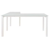 Signature Design By Ashley Baraga Contemporary Glass L-Shaped Home Office Desk, White