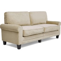 Serta Copenhagen 78 Sofa - Pillowed Back Cushions And Rounded Arms, Durable Modern Upholstered Fabric - Marzipan
