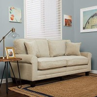 Serta Copenhagen 78 Sofa - Pillowed Back Cushions And Rounded Arms, Durable Modern Upholstered Fabric - Marzipan