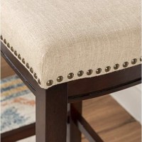 Linon Harper Stool Fabric Top