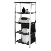 Realspacea Mezza 60 H 4-Shelf Bookcase, Blackchrome