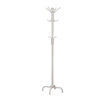 Monarch Specialties 2006, Hall Tree, Free Standing, 12 Hooks, Entryway, 70 H, Bedroom, Metal, White, Contemporary, Modern Coat Rack
