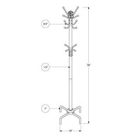 Monarch Metal Coat Rack, 70-Inch, Silver