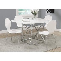 Monarch 36 By 48-Inch Dining Table, White Glossy / Chrome Metal