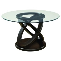 Monarch Specialties I Tempered Glass Dining Table, 48, Espresso