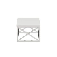 Monarch Specialties Modern Coffee Table For Living Room Center Table With Metal Frame, 44 Inch L, Glossy White Chrome